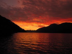 Sunset over Lake Cowichan