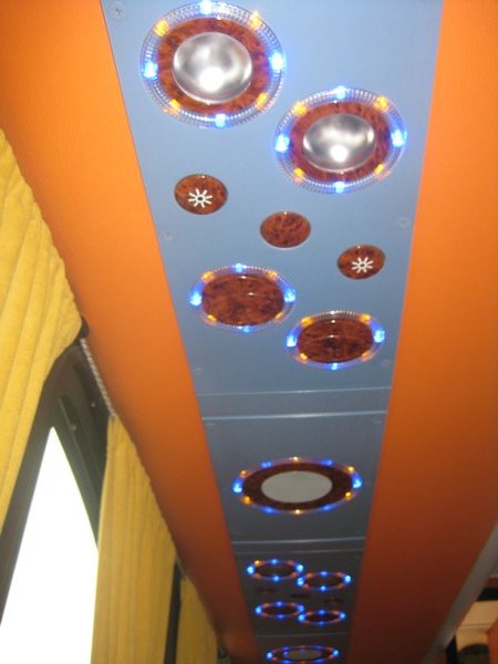 Disco Lights on the bus from Quito