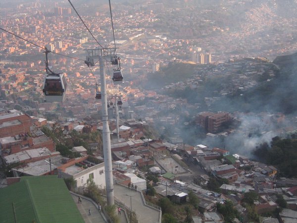 View of Medellin from a Cable Car