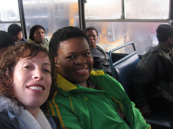 Me and Pauline on the bus
