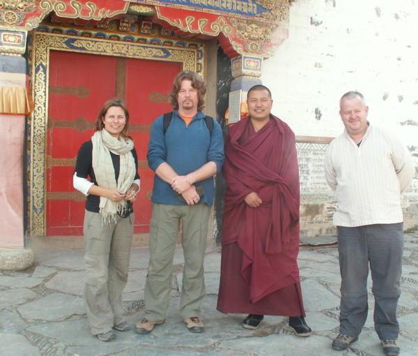 Hanging out with Toby & our friendly monk