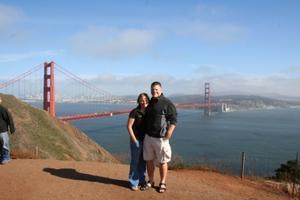 San Francisco - Happy Couple by the Bridge