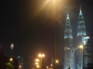 Twin Towers at night