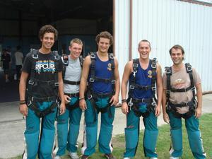 Skydiving acrobat team