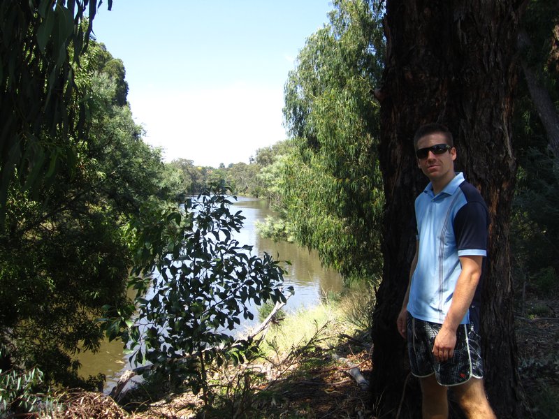 Will on the banks of the Yarra