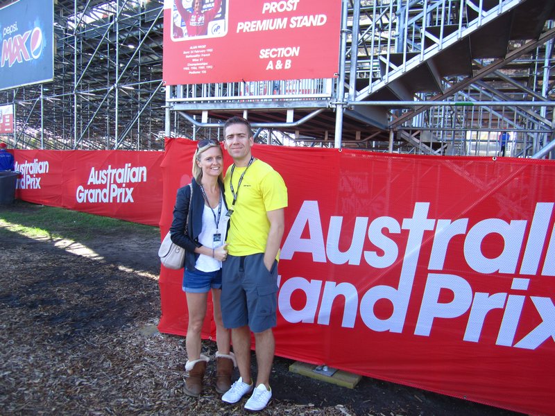 Will & Jo outside the Prost stand entrance