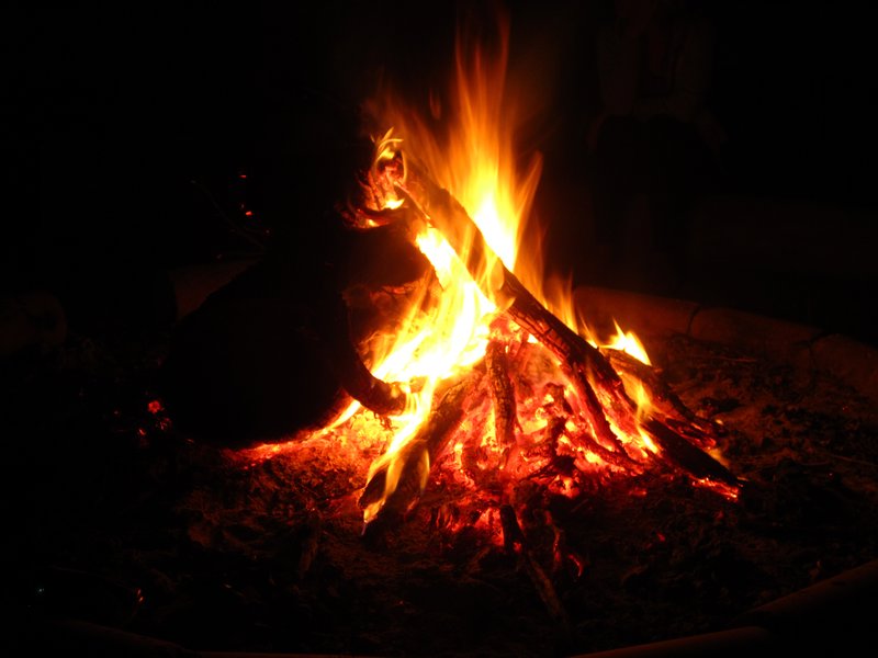 Camp fire in full blaze