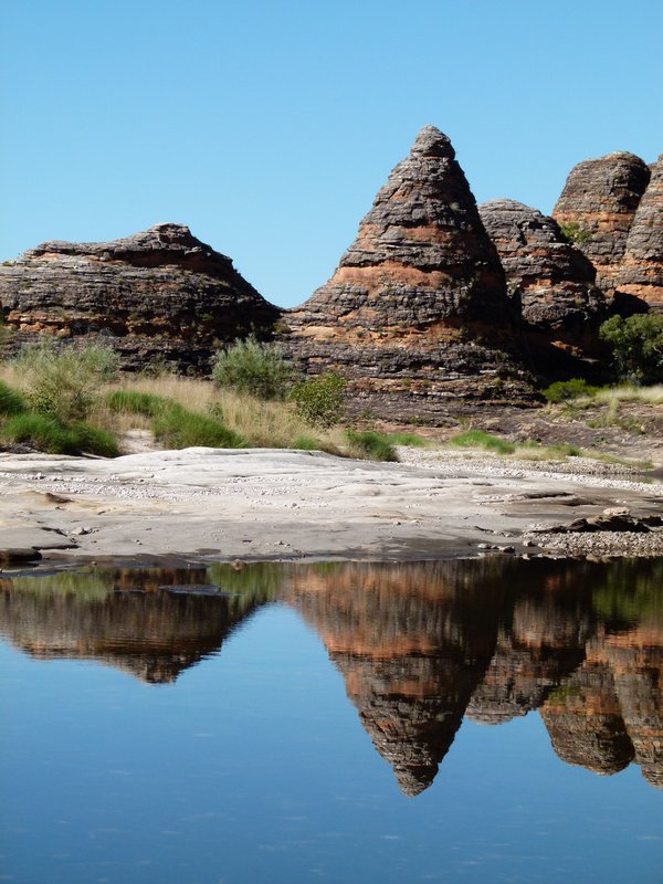 Reflection of the Bungles in the lake