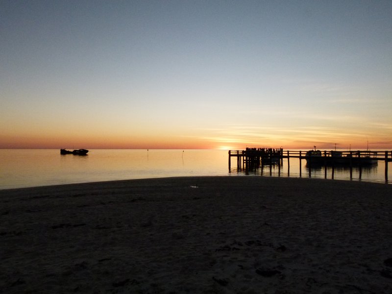 Ferry jetty at sunset