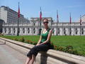Becky at the governmental building in Santiago