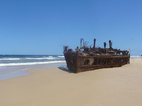 The famous shipwreck on Fraser Island.