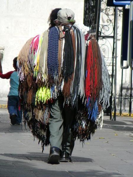 The shoe lace man in Arequipa