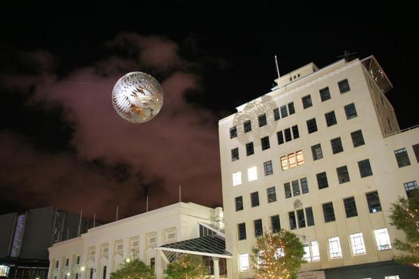 Civic Square with the hovering sphere.