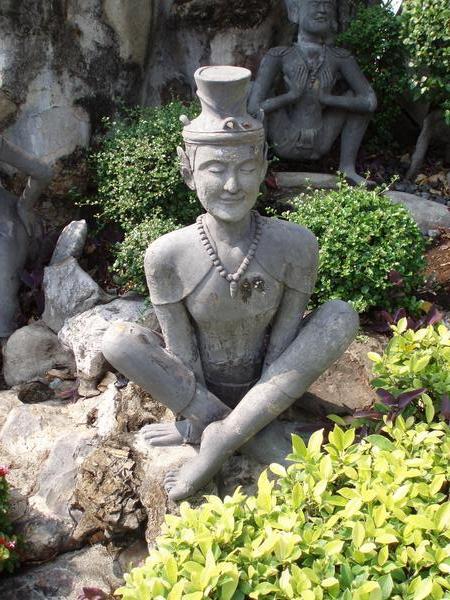 Surrounding the temple buildings, characters such as this could be found