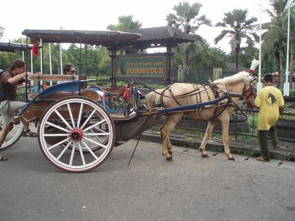 Our horse and cart ride to Borobodur