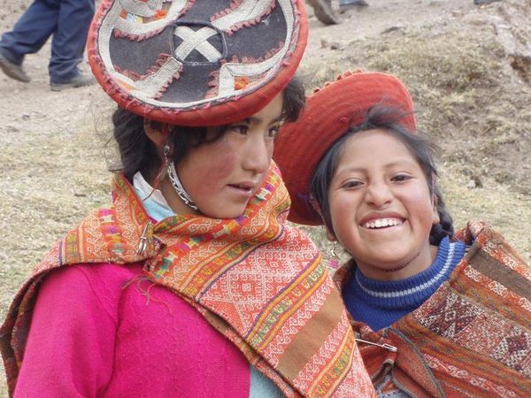 Two local girls on the Lares trek