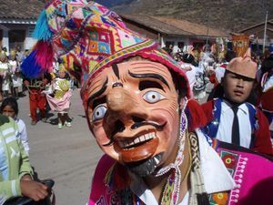 One of the colourful characters from the parade in Pisac