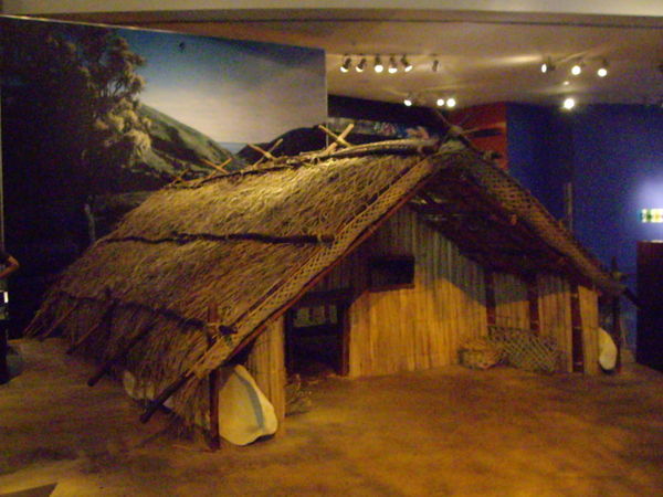 An old Maori village hut