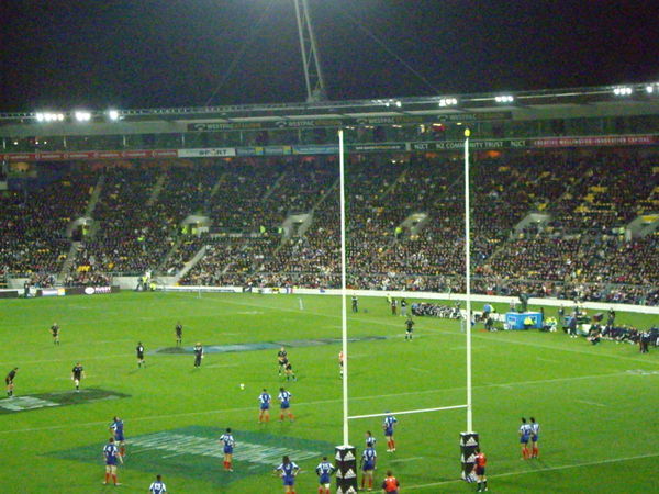 The All Blacks about to take a conversion