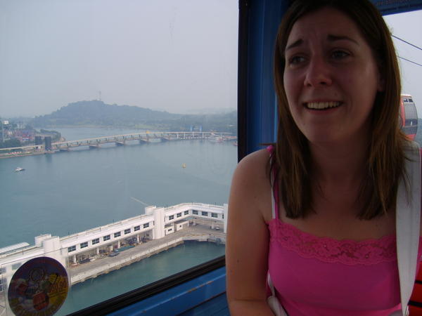 Me petrified on the cable car...