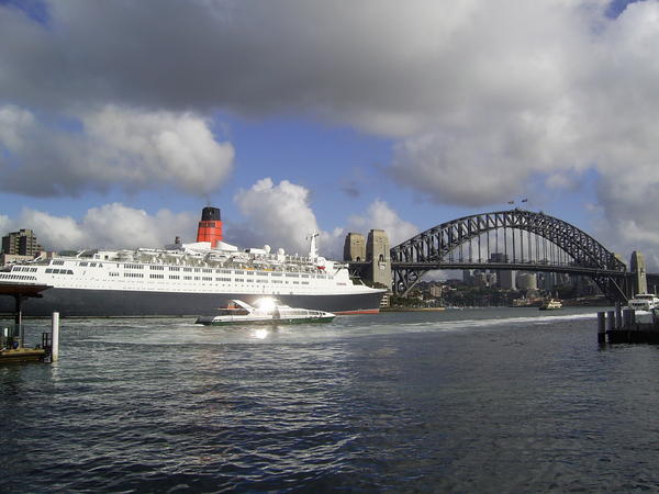 QE2 in the harbour