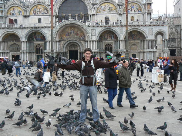 Feeding the pidgeons in St Marks Square