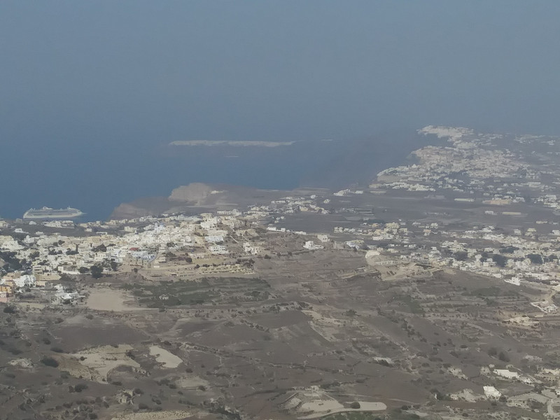 Looking Down to Perissa, Santorini