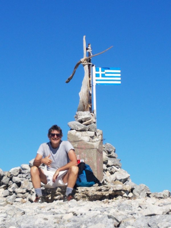 Chillaxin on the Summit of Mt Kerkis, Samos
