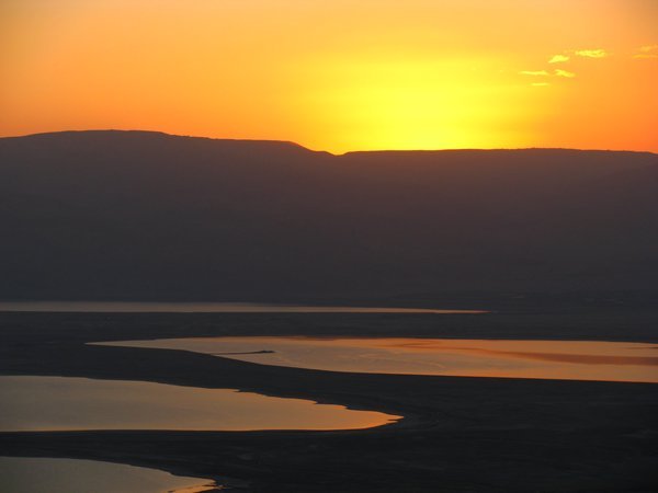 Sunrise and Dead Sea Pools
