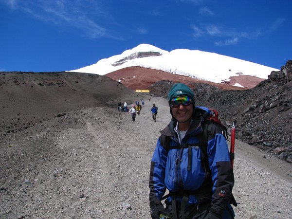 Cotopaxi and climbers refuge
