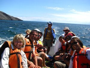 Puttering around Isla Rábida in the panga, or dinghy
