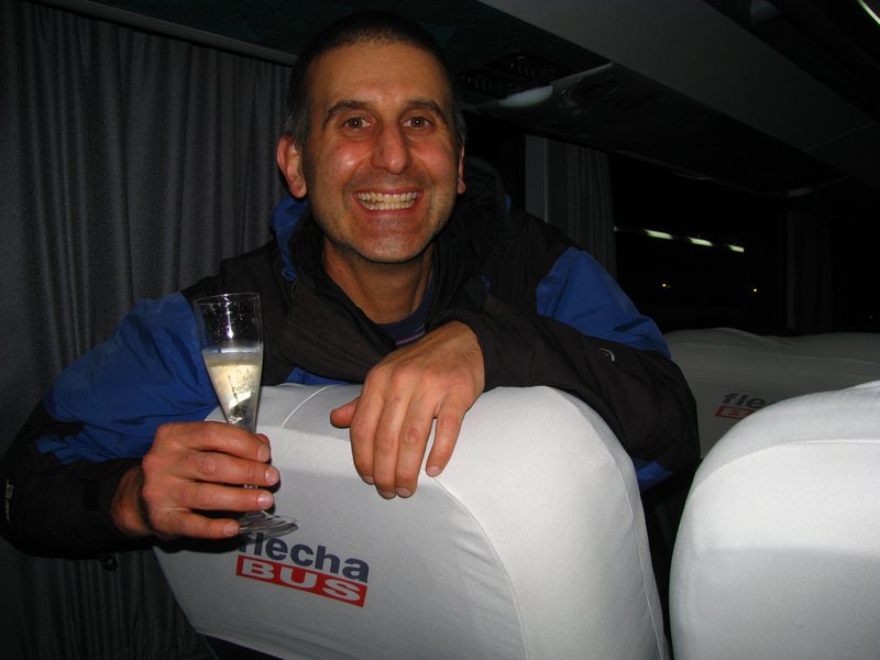 Champagne is Served on the Ride to Mendoza