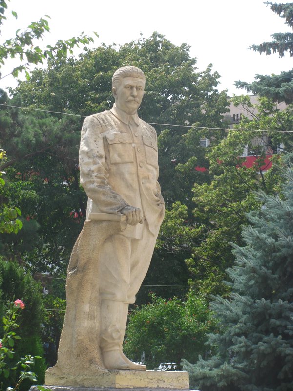 Statue of Stalin Between the Museum and the House Where He Grew Up
