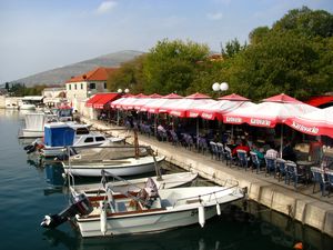 Canal and Market Behind the Cafes, Trogir