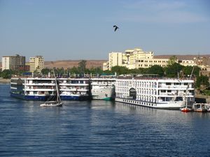 Docked Steamers in Aswan