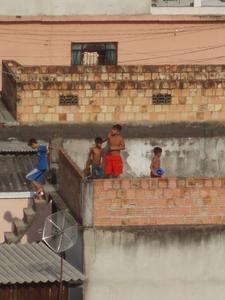children on roof