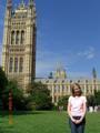 Gretchen in front of Parliament