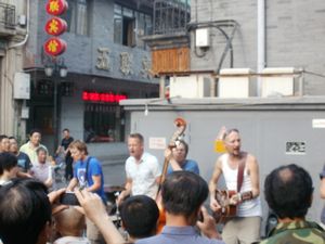 band playing on our street in Beijing