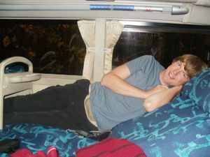 Michael in sleeper bus