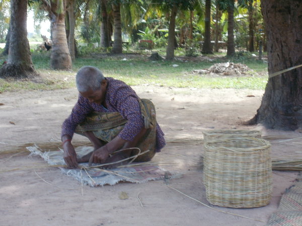 Lovely basket weaving lady