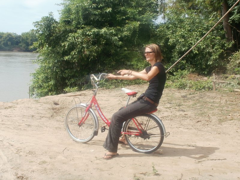 Tanja on bicycle