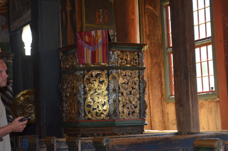 Pulpit in Stave Church