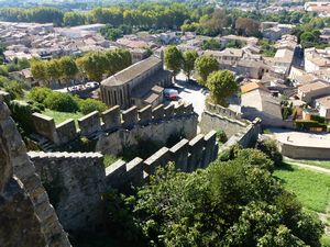 20111002P1000432 From La Cite over L'Eglise St Gimer Carcassonne
