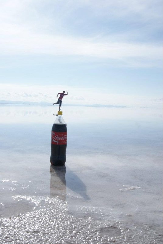 Me standing on a coke bottle