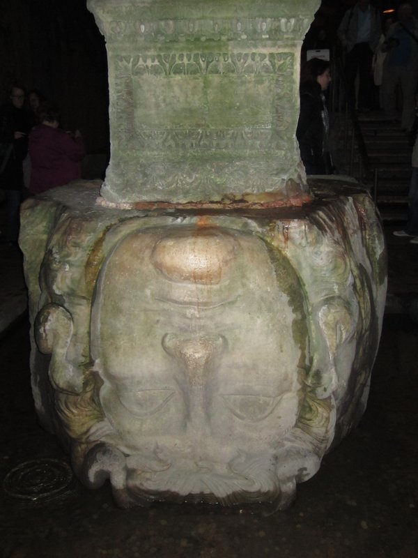 Upside down Medusa in the Basilica Cistern