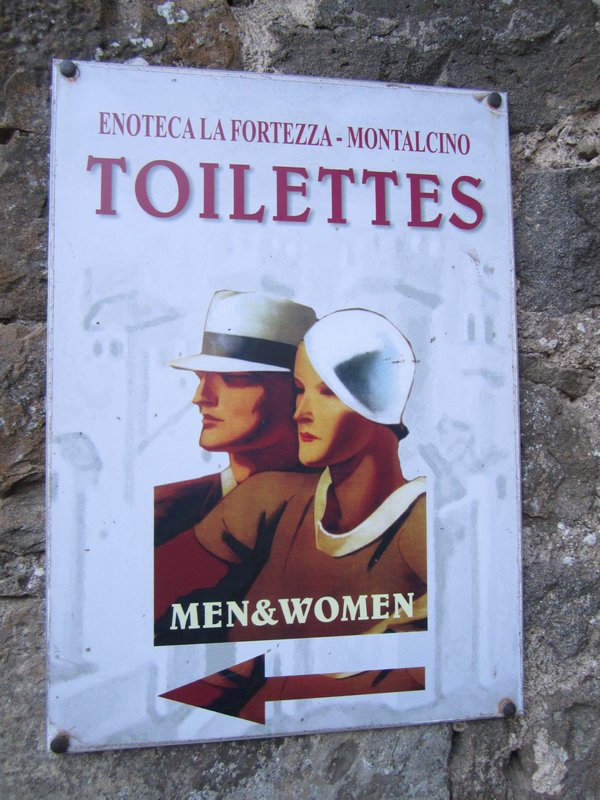 Classy toilet sign