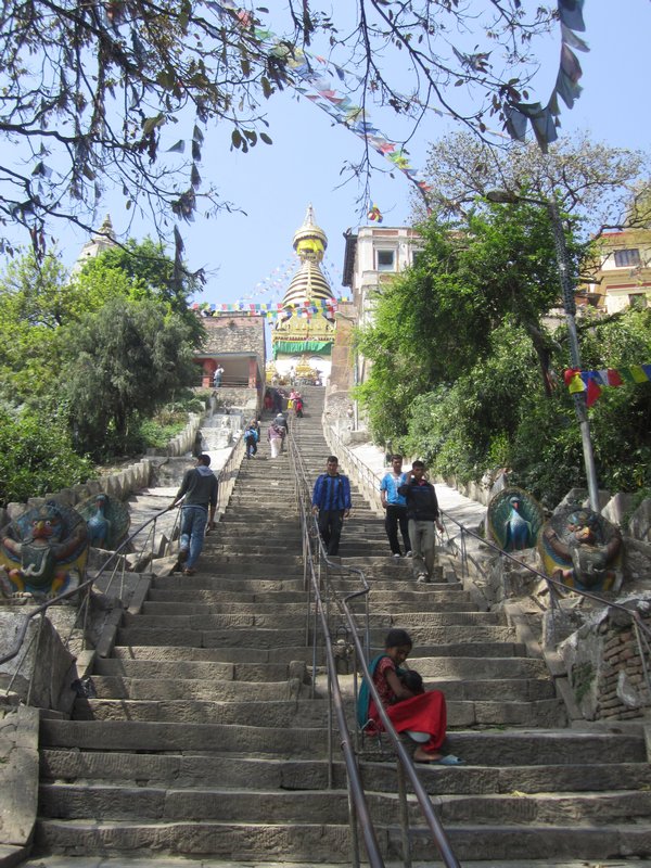 The long way up to the "Monkey Temple"