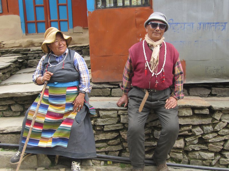 A Tibetan couple relax