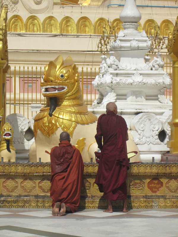 Two monks in devotion