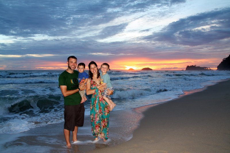 Family portrait, beautiful sunset